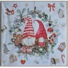 Serviette Wichtel Päarchen/Lebkuchen