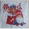 Serviette Wichtel mit Geschenken
