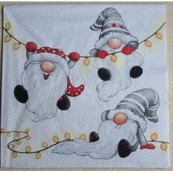 Serviette Drei hängende Wichtel