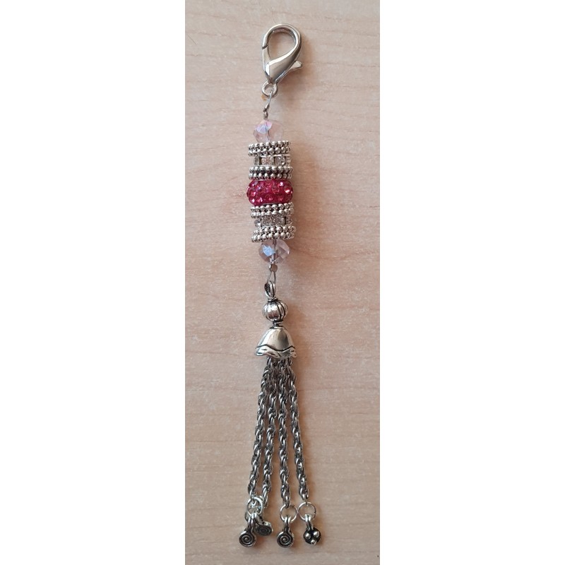 Schmuckanhänger mit Strassperlen pink/rosa