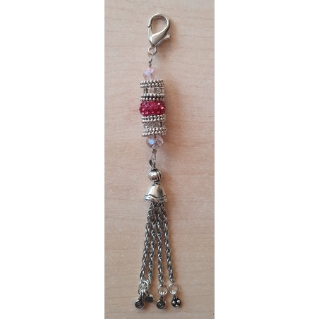 Schmuckanhänger mit Strassperlen pink/rosa