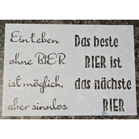 Schablone " Ein Leben ohne Bier..."