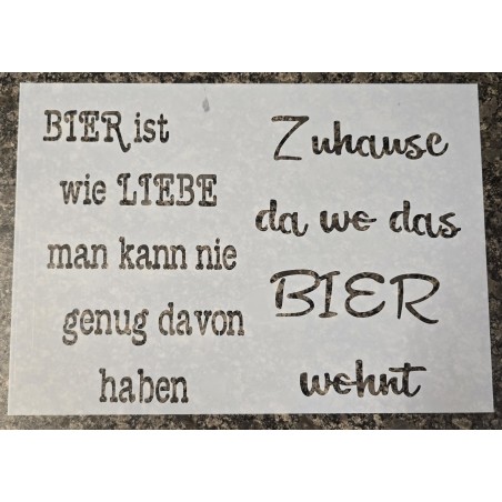 Schablone " Bier ist wie Liebe ..."