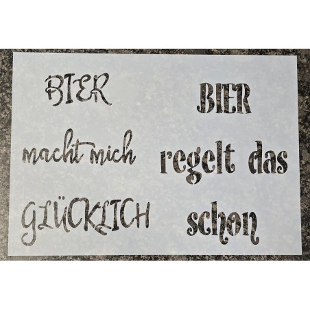 Schablone " Bier macht mich glücklich ..."