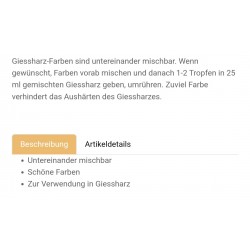 Giessharz Farbe grün