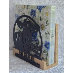Servietten-Halter Kuh Kopf im Kreis/natur