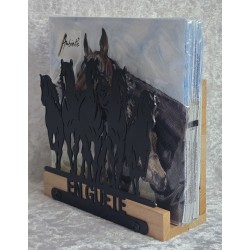 Servietten-Halter Fünf Pferde/natur