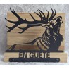 Servietten-Halter Rufender Hirsch/Eiche