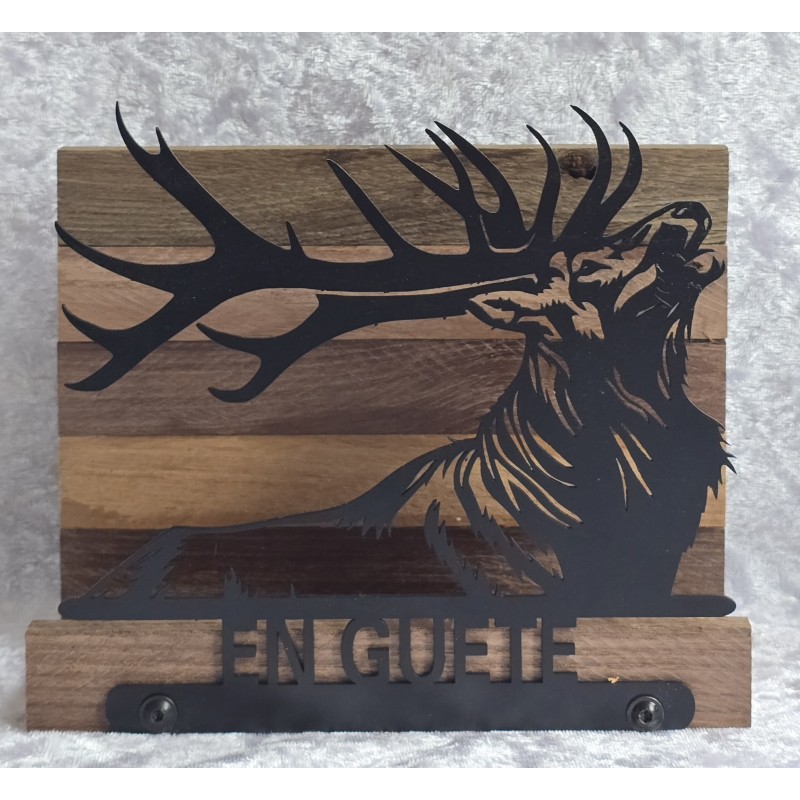 Servietten-Halter Rufender Hirsch/dunkle Schoko Eiche