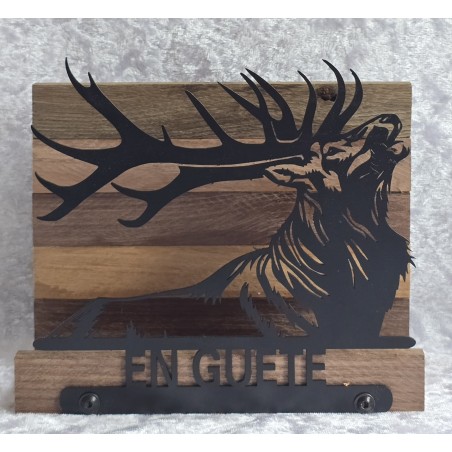Servietten-Halter Rufender Hirsch/dunkle Schoko Eiche