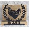 Servietten-Halter Huhn mit Blätter Bordüre/Eiche