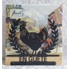 Servietten-Halter Huhn mit Blätter Bordüre/Eiche