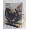Servietten-Halter Huhn mit Blätter Bordüre/Eiche