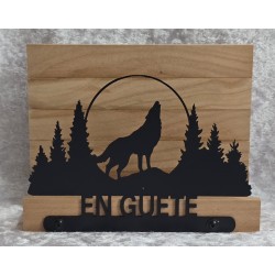 Servietten-Halter Heulender Wolf/natur