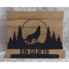 Servietten-Halter Heulender Wolf/natur