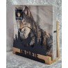 Servietten-Halter Heulender Wolf/natur