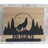 Servietten-Halter Heulender Wolf/Eiche