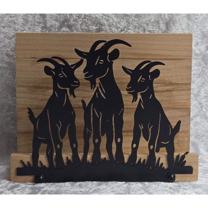 Servietten-Halter Drei Ziegen/natur