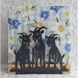 Servietten-Halter Drei Ziegen/natur