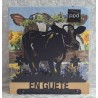 Servietten-Halter Kuh mit zwei Blumen/natur