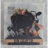 Servietten-Halter Kuh mit zwei Blumen/Schoko Eiche