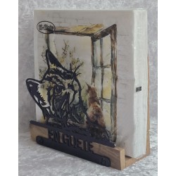 Servietten-Halter Katzen Kopf/Schoko Eiche