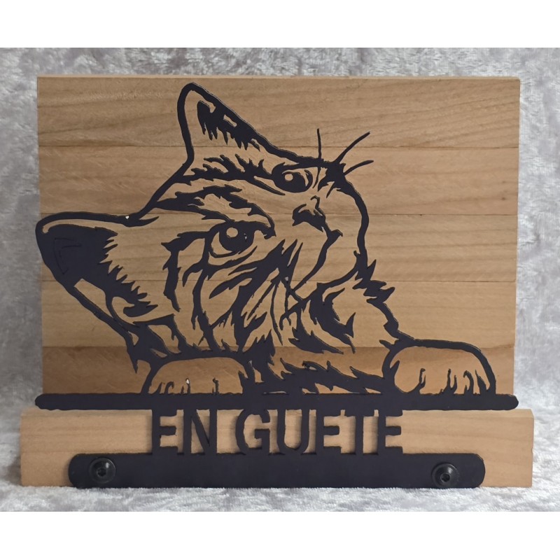 Servietten-Halter Katzen Kopf/natur