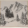 Serviette Berge/Tannen/Alphütte
