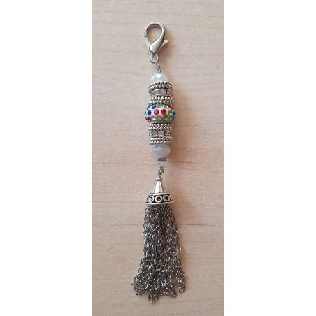 Schmuckanhänger mit Strassperlen bunt/weiss