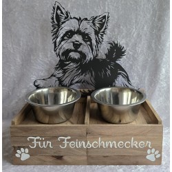 Hunde Futternapf Yorkshire Terrier Schoko Eiche