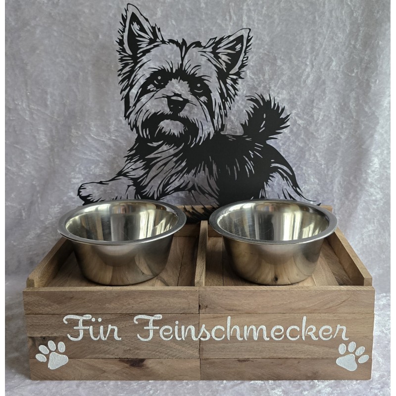 Hunde Futternapf Yorkshire Terrier Schoko Eiche