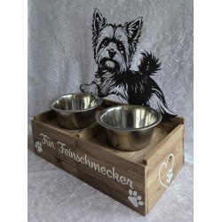 Hunde Futternapf Yorkshire Terrier Schoko Eiche