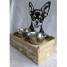 Hunde Futternapf Chihuahua/Eiche