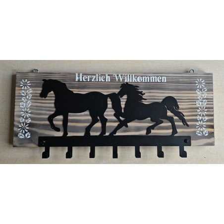 Garderobe Zwei Pferde/Blumenranken