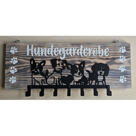 Hundegarderobe Fünf Hunde/Pfötchen