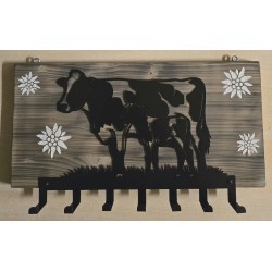 Garderobe Kuh mit Kalb/Edelweiss