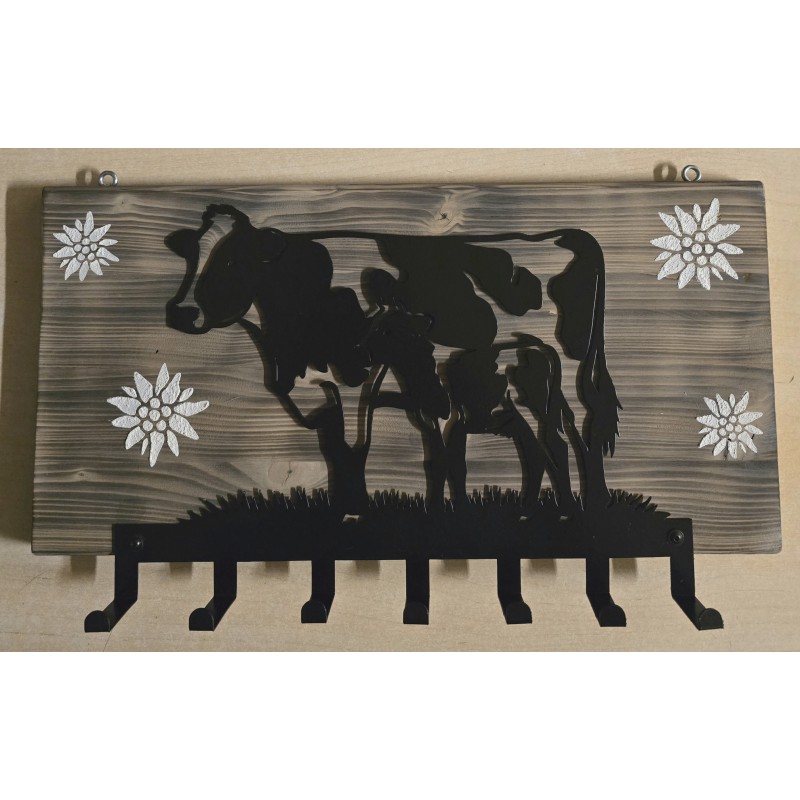 Garderobe Kuh mit Kalb/Edelweiss