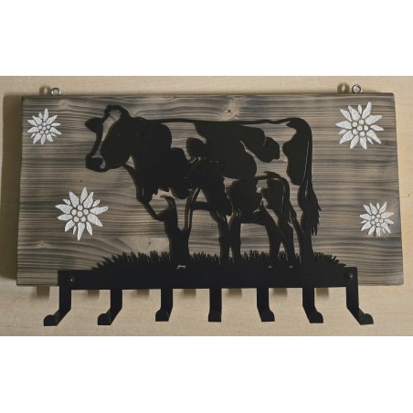 Garderobe Kuh mit Kalb/Edelweiss