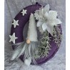 Tür/Wanddeko Wichtel violett/weiss