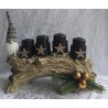 Adventsgesteck mit Wichtel/schwarz