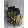 Adventsgesteck mit Wichtel/schwarz