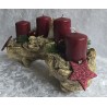 Adventsgesteck mit Engel/bordeaux