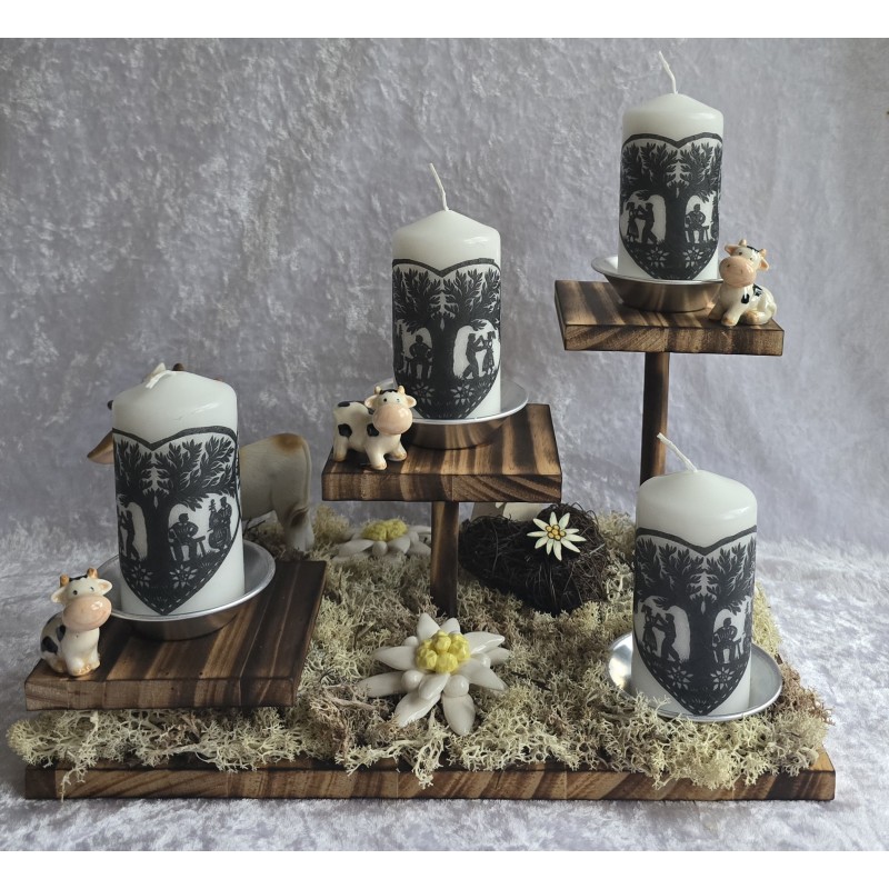 Adventsgesteck gestuft Alpenfeeling
