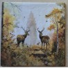 Serviette Zwei Hirsche im Wald
