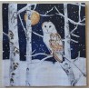 Serviette Eule im Winterwald