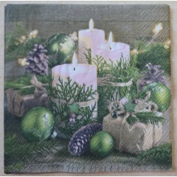 Serviette Kerzen Deko/rosa-grün