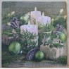 Serviette Kerzen Deko/rosa-grün