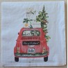 Serviette Auto mit Weihnachtsbaum und Geschenken