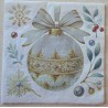 Serviette Weihnachts Kugel creme-gold