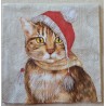 Serviette Katze mit Weihnachts Mütze